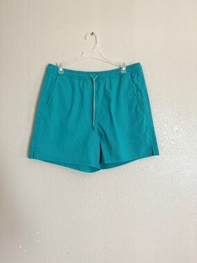 Athleta Teal Striped Board Shorts with Drawstring